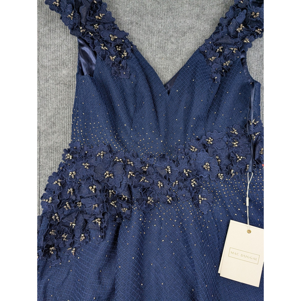 Mac Duggal Gown Womens 12 Floral Romantic Fairy Princess Sequin Prom Dress 11152 - Picture 9 of 10